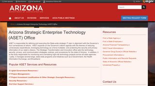 
                            9. Arizona Strategic Enterprise Technology (ASET) Office | ADOA