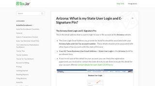 
                            5. Arizona: What is my State User Login and E-Signature Pin? - TaxJar ...