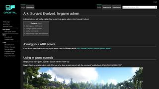 
                            6. Ark: Survival Evolved: In-game admin - g-portal.us Wiki