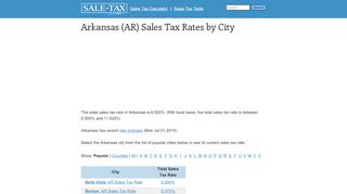 
                            6. Arkansas (AR) Sales Tax Rates by City - sale-tax.com