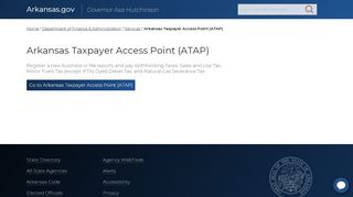 
                            1. Arkansas Taxpayer Access Point (ATAP) | Arkansas.gov