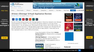 
                            2. Arkeia vStorage Virtual Appliance Review | ESX Virtualization