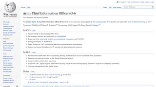 
                            2. Army Chief Information Officer/G-6 - Wikipedia