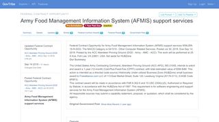 
                            9. Army Food Management Information System (AFMIS) support ...