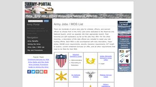 
                            3. Army Jobs / Military Occupational ... - Army-Portal.com