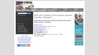 
                            8. Army Jobs - MOS 25S Satellite Communication ... - Army-Portal.com