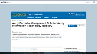 
                            5. Army Portfolio Management Solution-Army Information ...