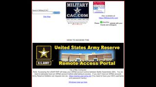 
                            2. Army Reserve Remote Access Portal - MilitaryCAC