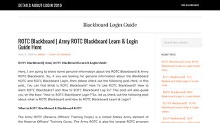 
                            1. Army ROTC Blackboard Learn & Login Guide Here - ROTC Blackboard