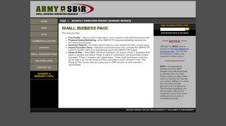 
                            3. Army SBIR - Small Business PortaSmall Business Page