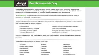 
                            2. Aropä: Peer Review made Easy - School of Computing Science