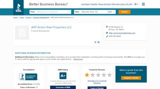 
                            8. ARP Action Real Properties LLC | Better Business Bureau® Profile