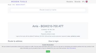 
                            3. Arris BGW210-700 ATT Default Router Login and Password