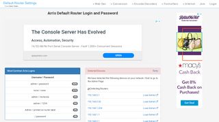 
                            5. Arris Default Router Login and Password - Clean CSS