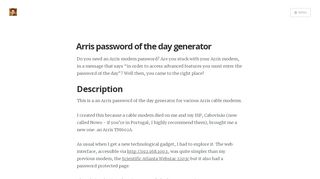 
                            2. Arris password of the day generator · Já não vou …