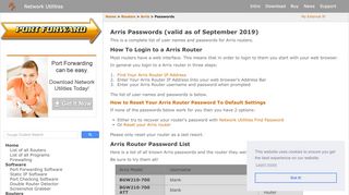 
                            10. Arris Passwords for August 2019 - portforward.com