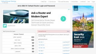 
                            3. Arris SB6141 Default Router Login and Password - …