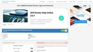 
                            3. Arris SB8200 Default Router Login and Password - Clean CSS