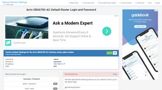 
                            9. Arris SBG6700-AC Default Router Login and Password