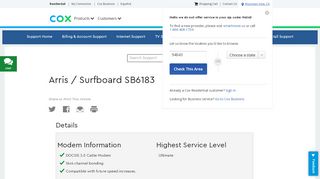 
                            3. Arris / Surfboard SB6183 - cox.com