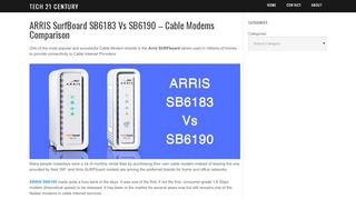 
                            9. ARRIS SurfBoard SB6183 Vs SB6190 - tech21century.com