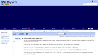 
                            5. Arris Technican Access / Master Login - Time …