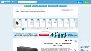 
                            8. ARRIS TOUCHSTONE CM820 USER MANUAL Pdf Download.