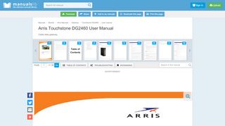 
                            10. ARRIS TOUCHSTONE DG2460 USER MANUAL Pdf Download.