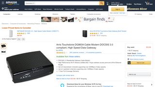 
                            9. Arris Touchstone DG860A Cable Modem DOCSIS 3.0 compliant ...