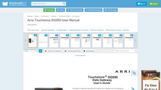 
                            9. ARRIS TOUCHSTONE DG950 USER MANUAL Pdf Download.