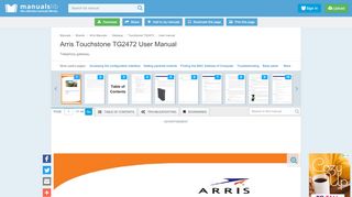 
                            6. ARRIS TOUCHSTONE TG2472 USER MANUAL Pdf …