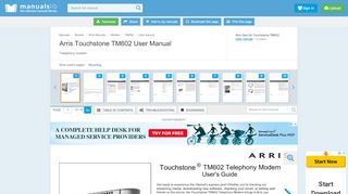 
                            5. ARRIS TOUCHSTONE TM602 USER MANUAL Pdf Download.