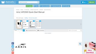 
                            3. ARRIS VAP2500 QUICK START MANUAL Pdf Download.