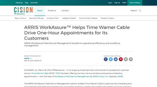 
                            8. ARRIS WorkAssure™ Helps Time Warner Cable Drive One-Hour ...