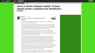 
                            6. arriva in Sicilia ’hotspot’ mobile* Team esperti pronto a ...