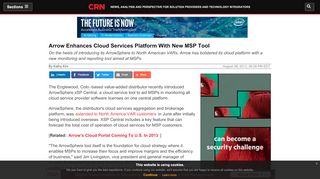 
                            5. Arrow Enhances Cloud Services Platform With New MSP Tool - CRN