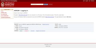 
                            4. ARROW - Logging In - UW-Madison