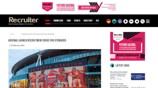 
                            9. Arsenal launch recruitment drive for stewards | Recruiter