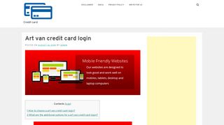 
                            2. Art van credit card login - Credit card - …