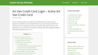 
                            5. Art Van Credit Card Login - djamaattakbir.com