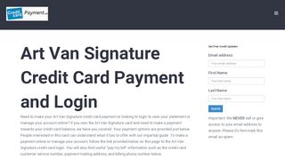 
                            10. Art Van Signature Credit Card Payment and Login