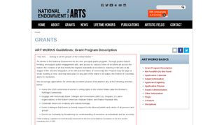 
                            8. ART WORKS Guidelines: Grant Program Description | NEA