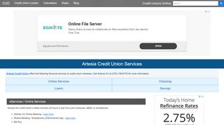 
                            4. Artesia Credit Union Services: Savings, Checking, Loans