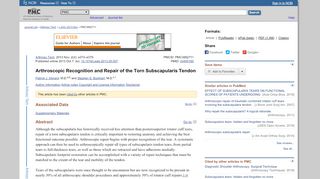 
                            6. Arthroscopic Recognition and Repair of the Torn Subscapularis Tendon