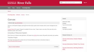 
                            3. Article - Canvas - University of Wisconsin-River Falls