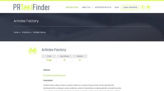 
                            3. Article Factory | Article Submission Site - PR tools