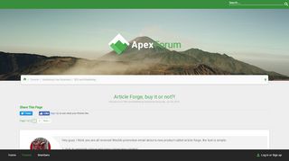 
                            9. Article Forge, buy it or not?! | Apex Forum