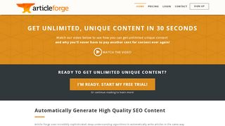 
                            3. Article Forge - The Smartest Automatic Article Writer Ever