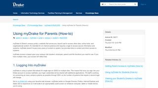 
                            8. Article - Using myDrake for Parents (... - TeamDynamix