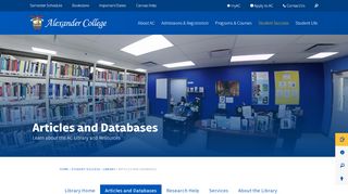 
                            1. Articles and Databases - Alexander CollegeAlexander College